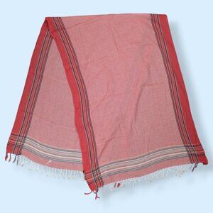Large Pink Tommy Hilfiger Fringe Scarf